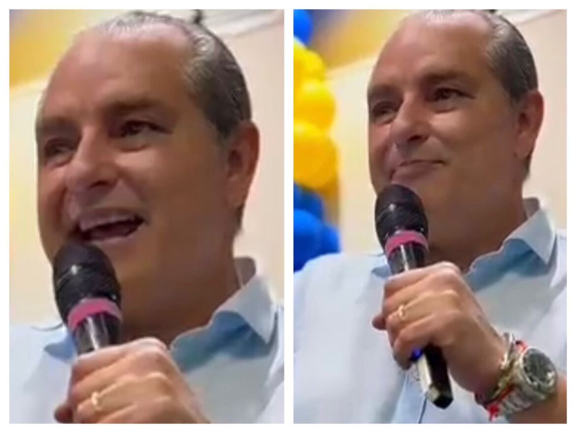 em-horario-de-expediente,-secretario-de-mauro-mendes-vai-a-ato-politico-e-bate-palmas-para-criticas-de-jayme-campos-ao-parque-novo-mato-grosso