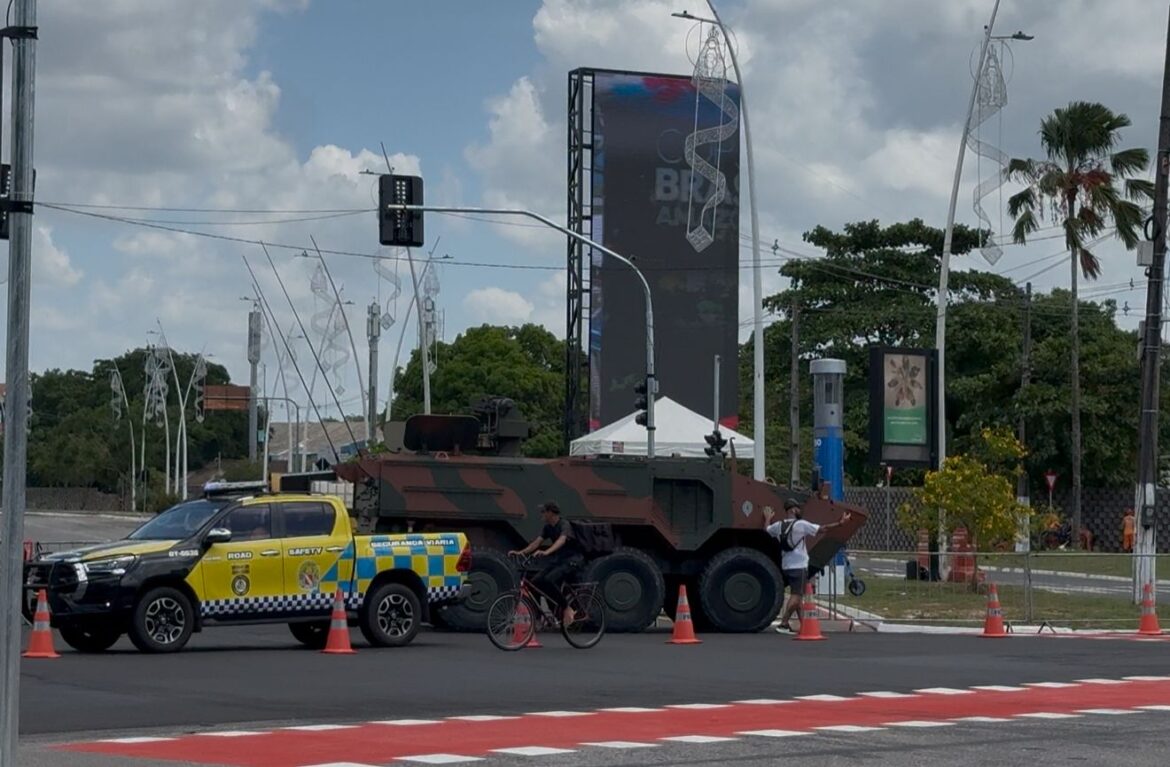 militares-e-tanques-do-exercito-tomam-ruas-de-belem-para-cop30;-video