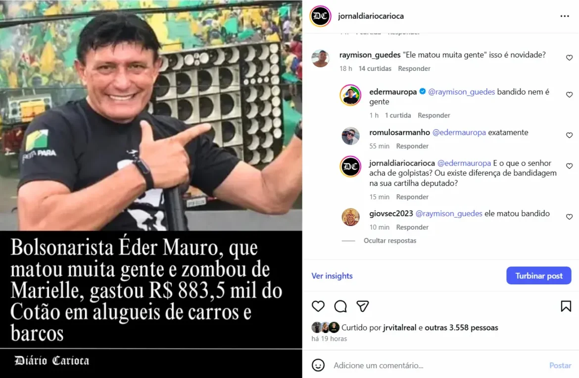 eder-mauro-tenta-justificar-sua-violencia-e-abafar-gastos-com-o-cotao:-bandido-nem-e-gente
