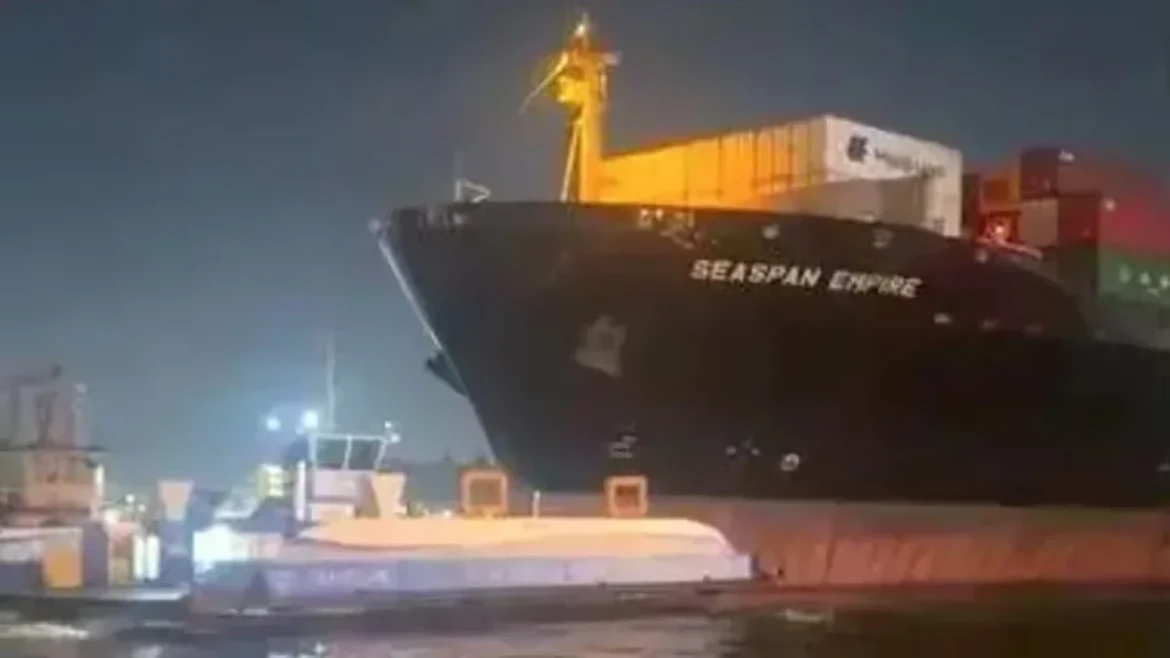 navio-atinge-balsas-no-porto-de-santos-e-tripulantes-pulam-no-mar